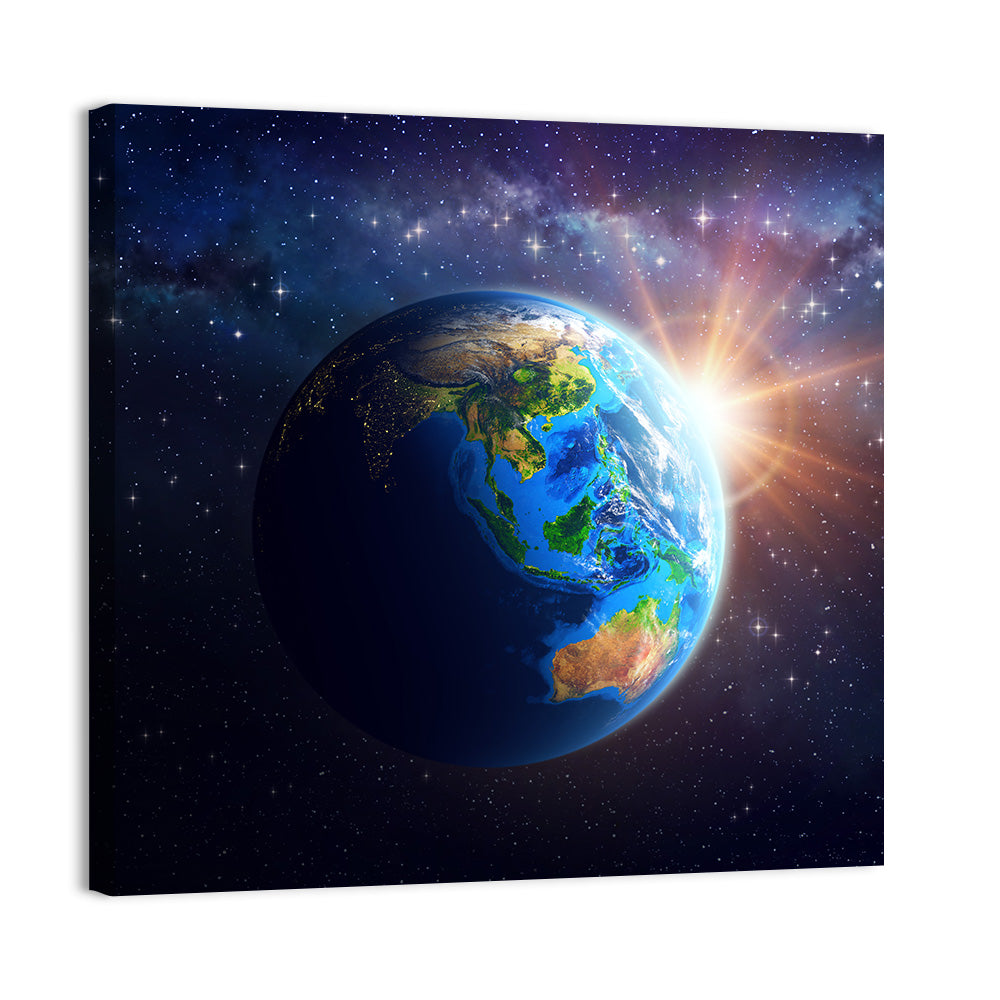 Asia and Australia from Space Wall Art