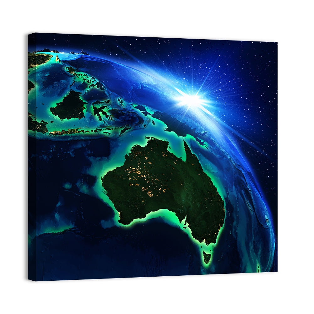 Australia and Indonesia from Space Wall Art