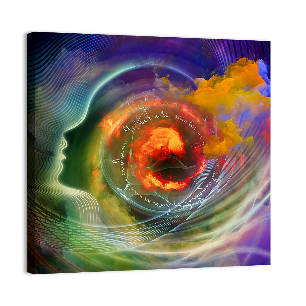 Human Profile Nebula Vortex Wall Art