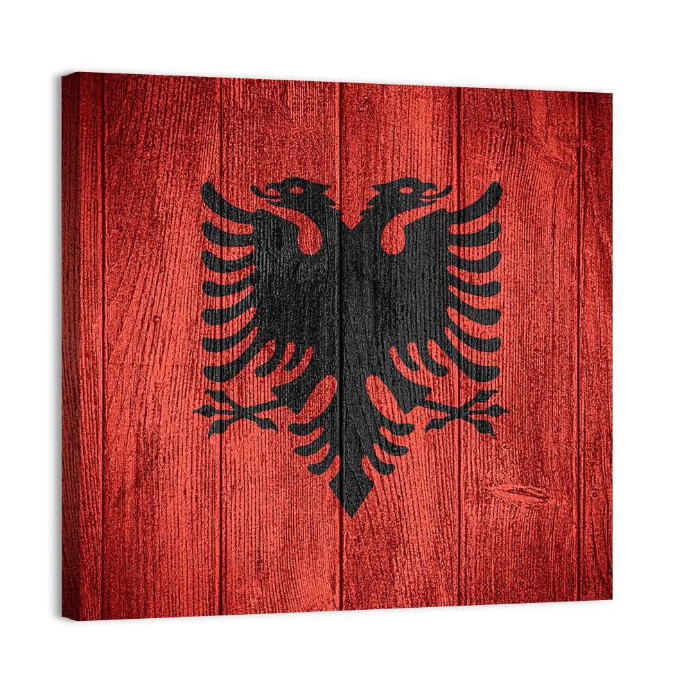 Albanian Flag Emblem Wall Art
