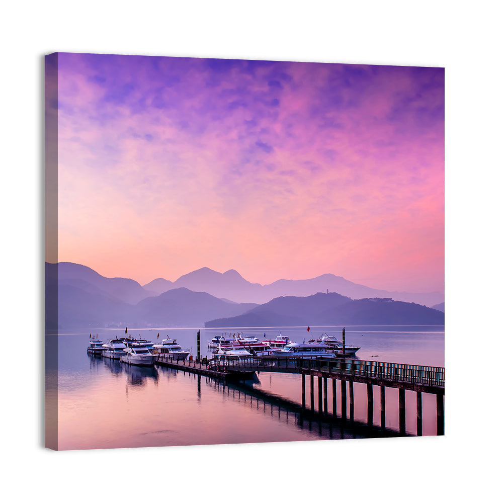 Sun Moon Lake at Dusk Wall Art