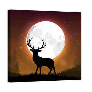 Deer Standing On Hill Wall Art