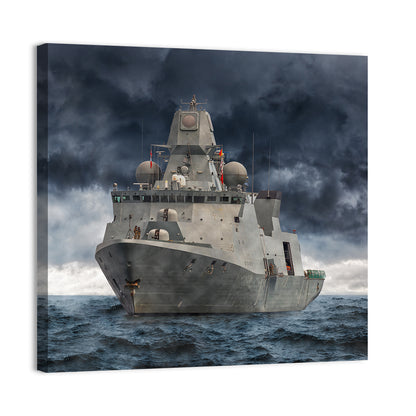 Frigate in Stormy Sea Wall Art