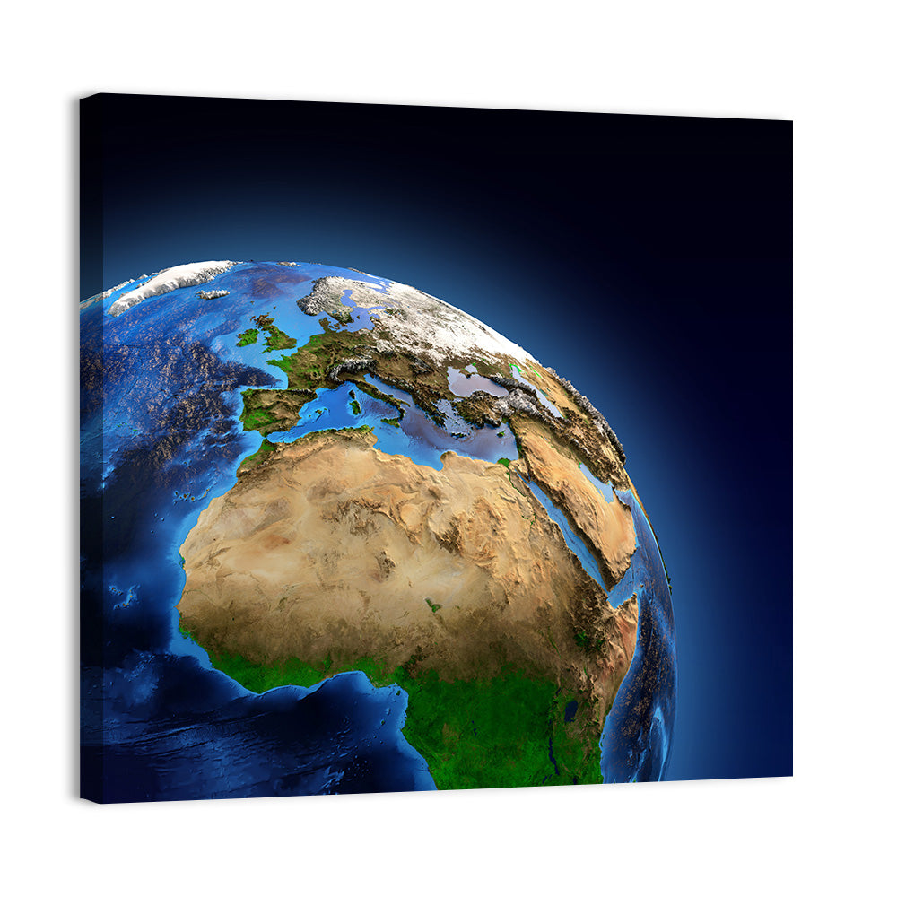 Detailed Earth from Space Wall Art