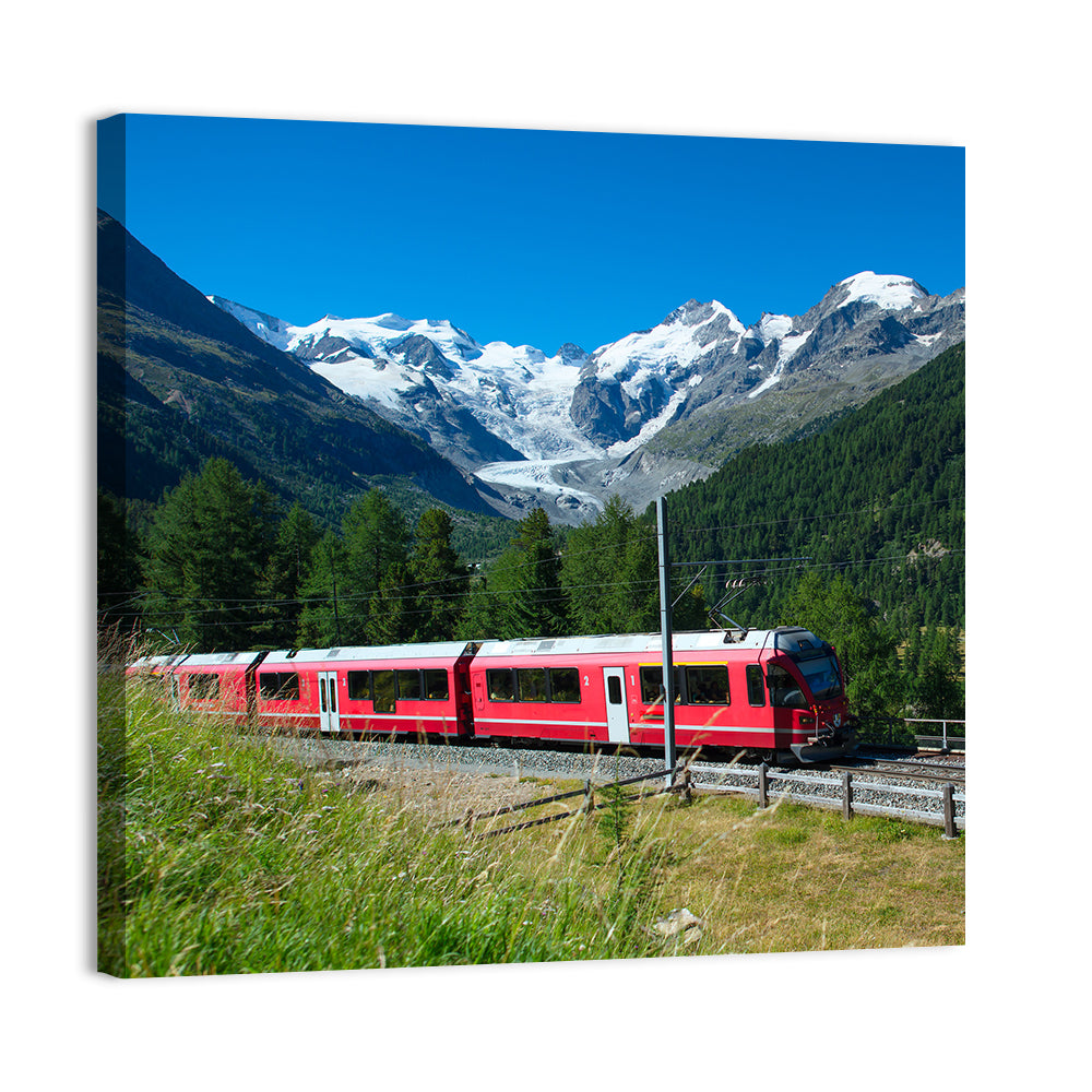 Bernina Express In Swiss Mountains Wall Art