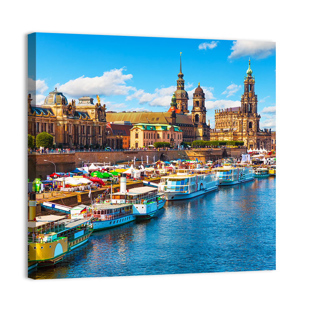 Dresden Elbe River Embankment Wall Art