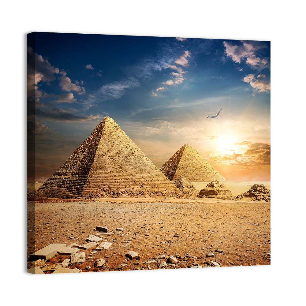 Giza Pyramids at Sunset Wall Art