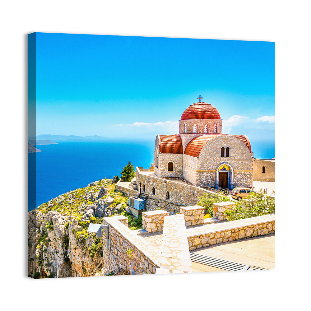Cliffside Church in Greece Wall Art