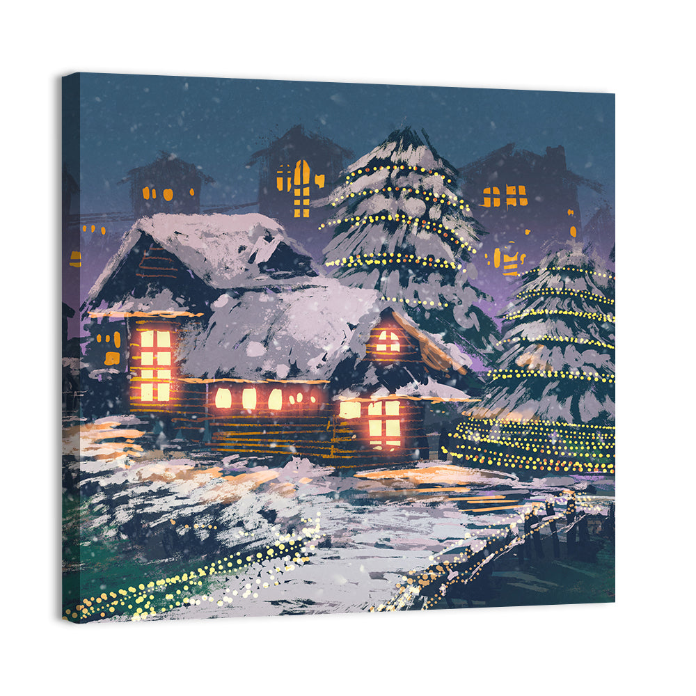 Christmas Night Scene Wall Art