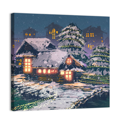 Christmas Night Scene Wall Art