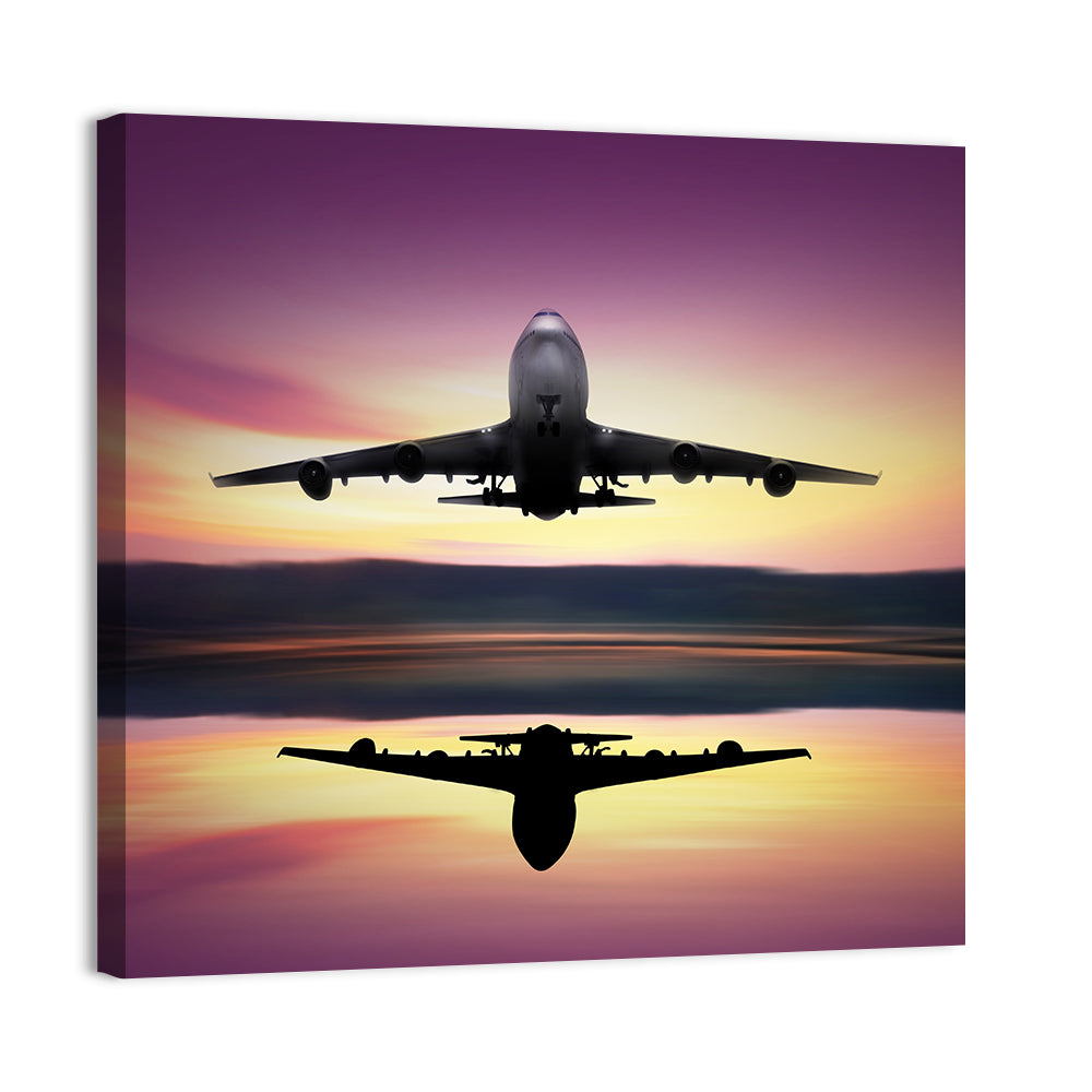 Jet Taking Off at Dawn Wall Art
