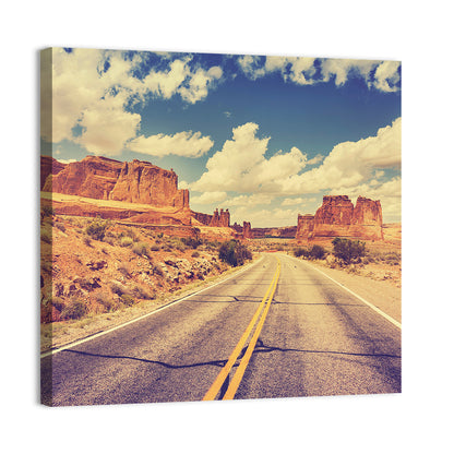 Vintage Desert Road USA Wall Art
