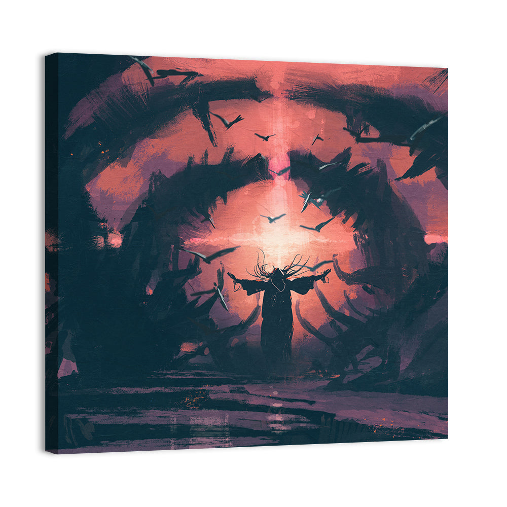 Old Wizard Casting a Spell Wall Art