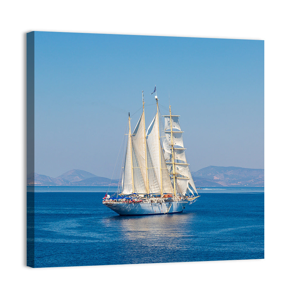 Three-masted Sailing Ship in Summer Wall Art