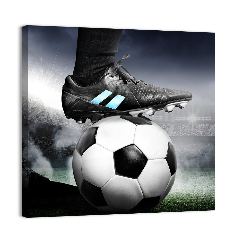 Low Angle Soccer Cleat Close Up Wall Art
