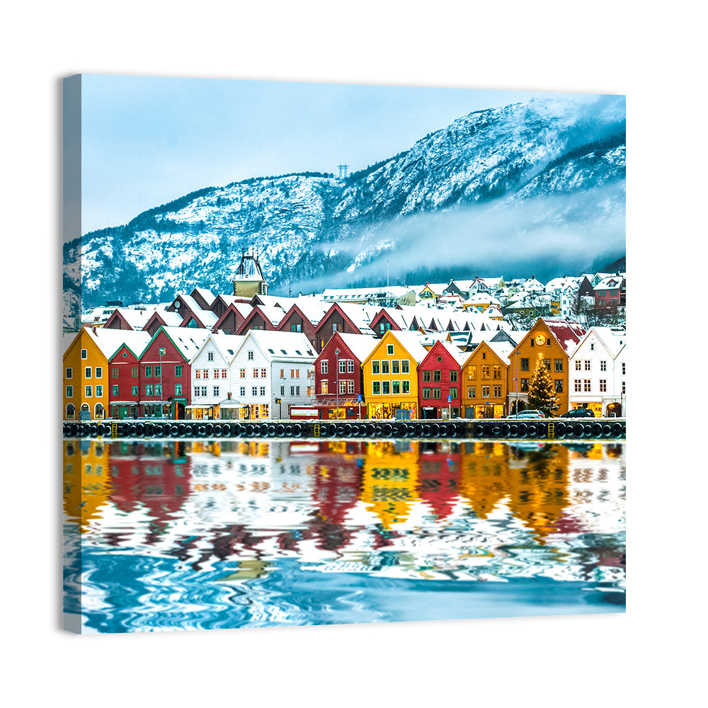 Bryggen Wharf in Bergen Wall Art