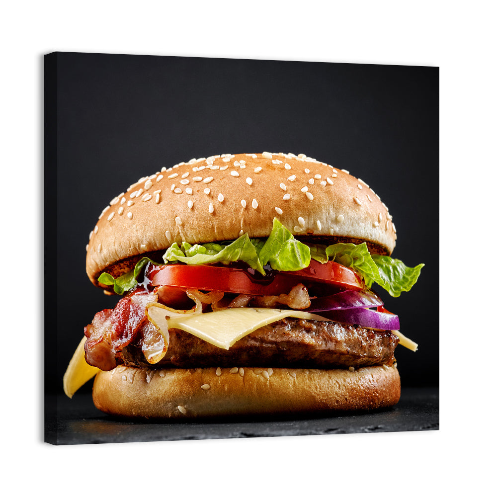 Cheeseburger with Bacon Wall Art