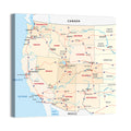 Western United States Map Wall Art