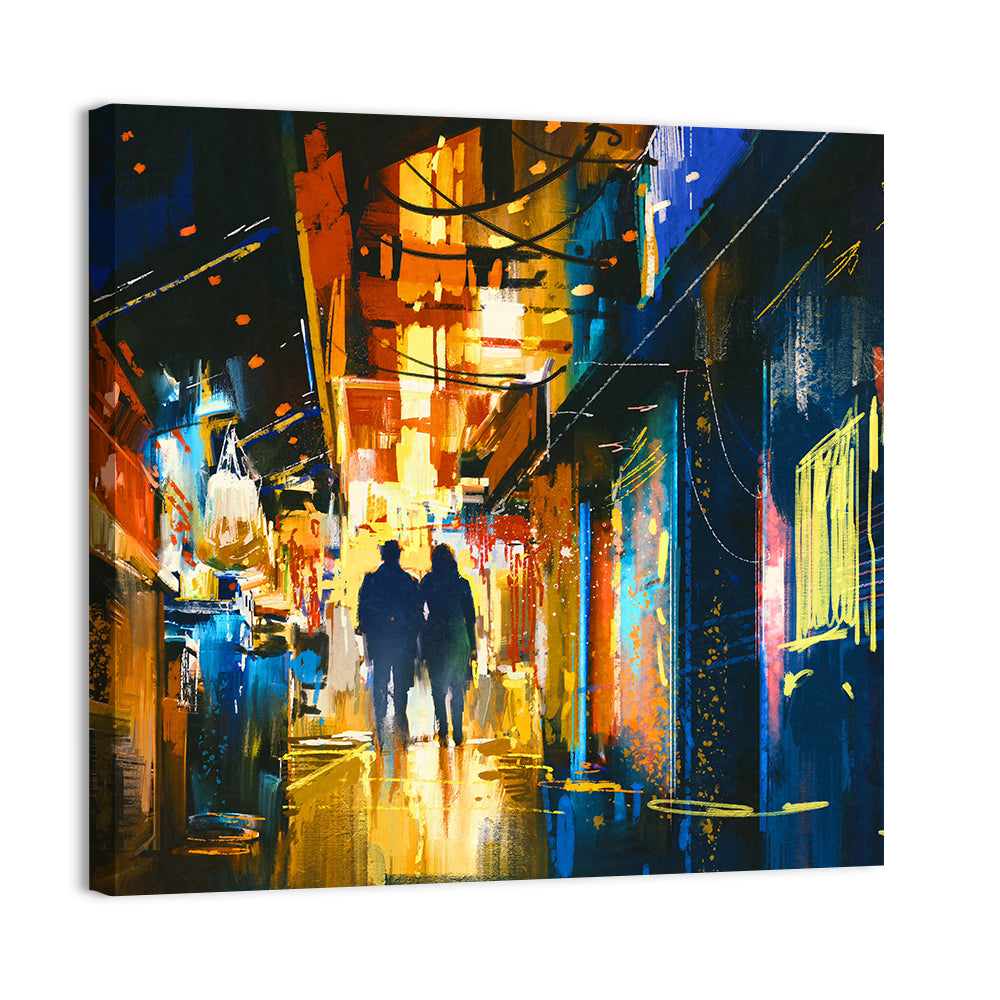 Couple in Narrow Alleyway Wall Art
