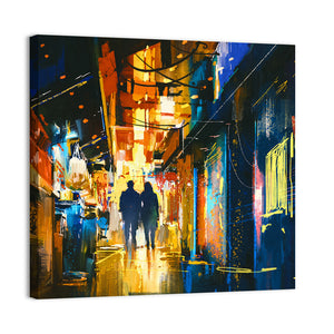 Couple Walking In Alley Wall Art