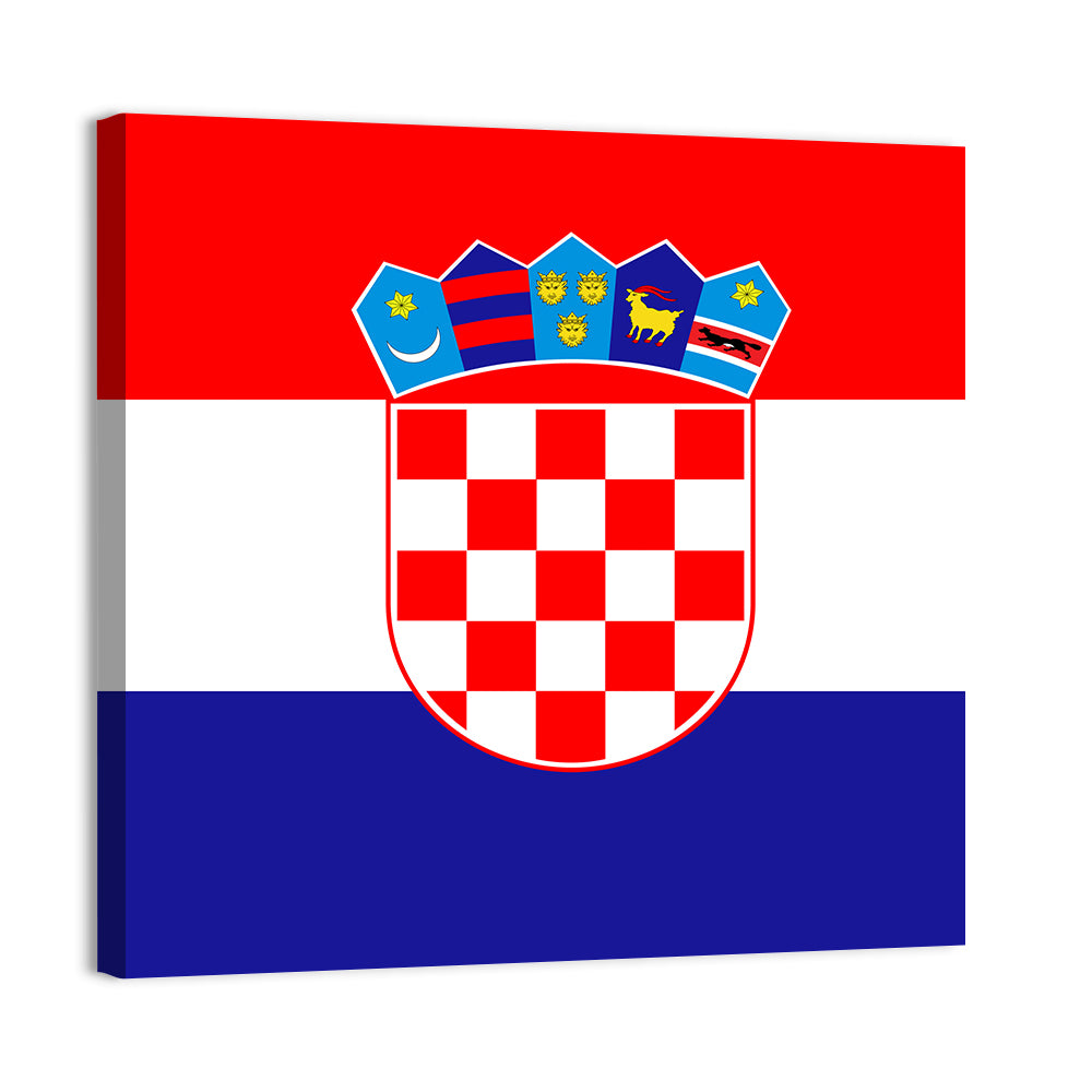 Croatian Flag with Coat of Arms Wall Art