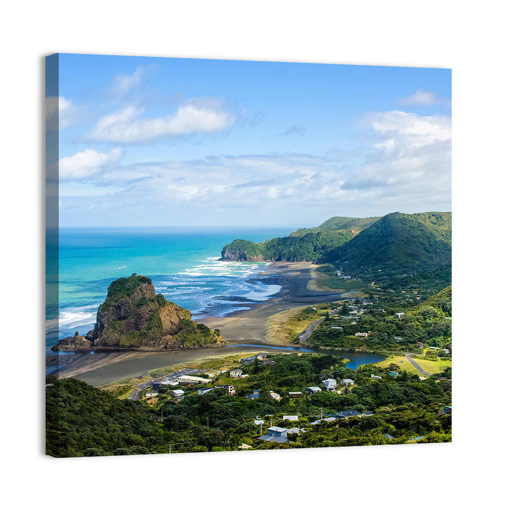 Lion Rock at Piha Beach Wall Art