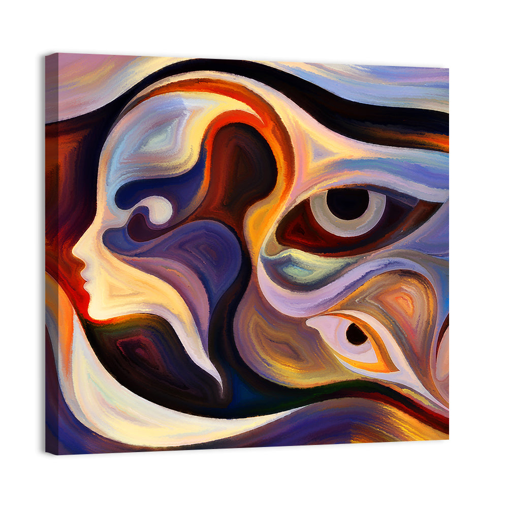 Surreal Profile with Multiple Eyes Wall Art