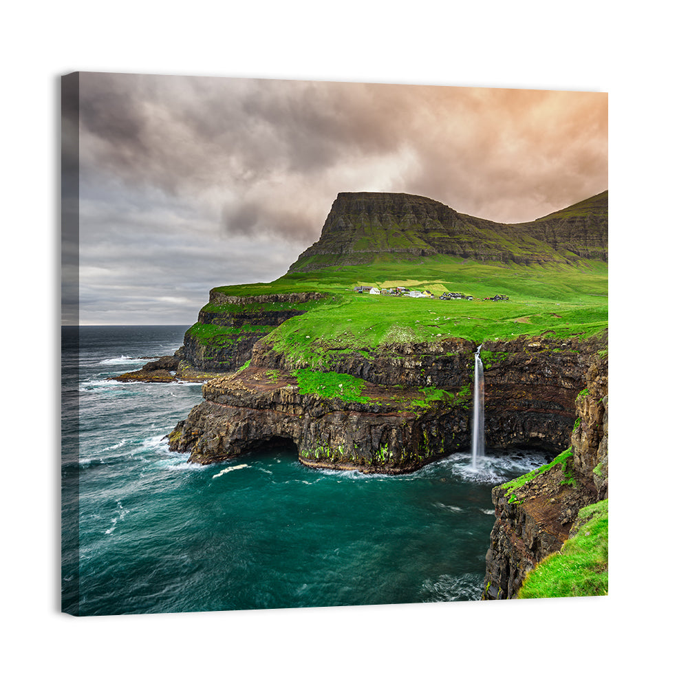 Gásadalur Múlafossur Waterfall Wall Art