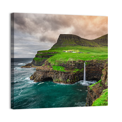 Gásadalur Múlafossur Waterfall Wall Art