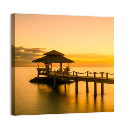 Phuket Wooden Pier at Sunset Wall Art