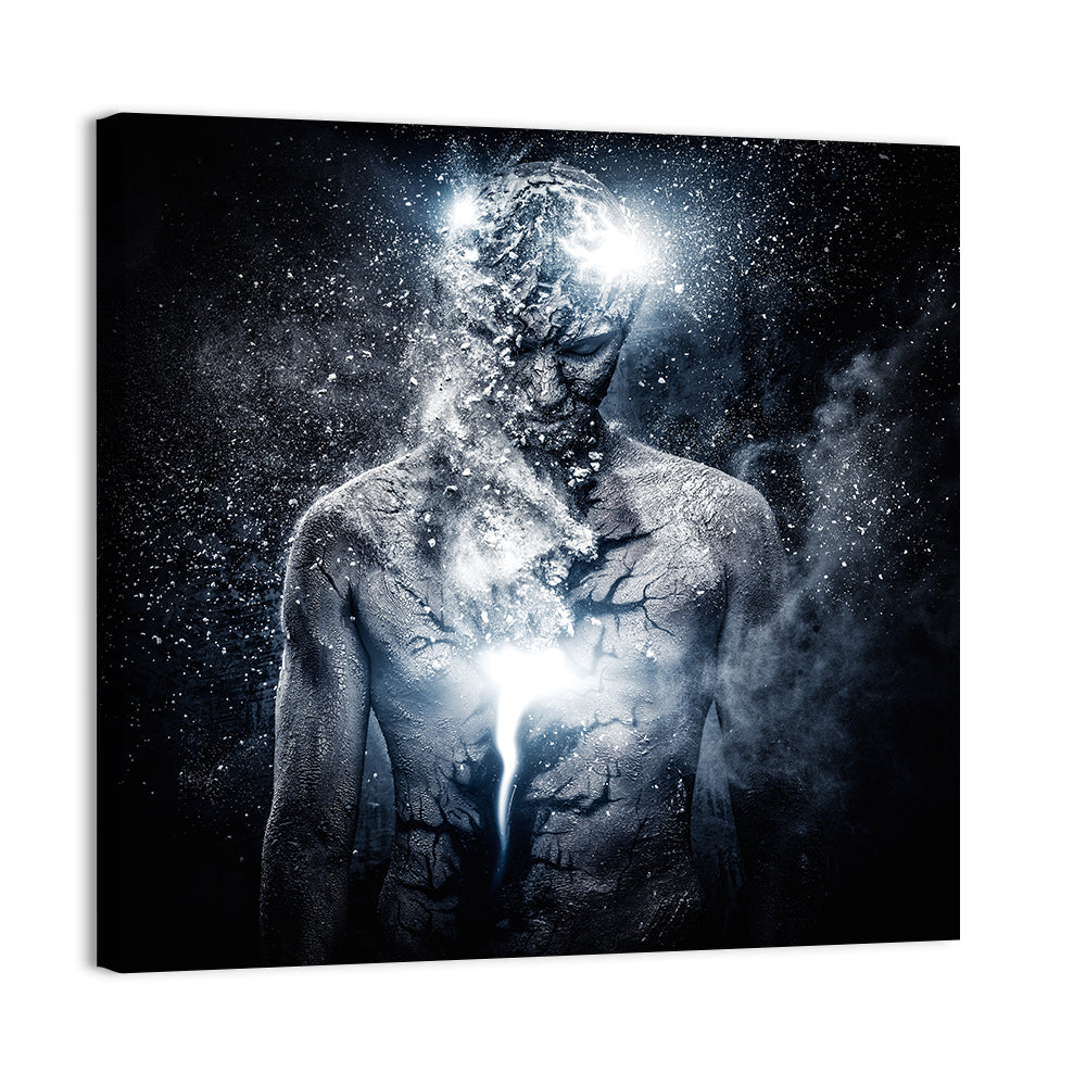 Glowing Core Surreal Portrait Wall Art