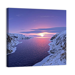 Mountain River Sunset Wall Art