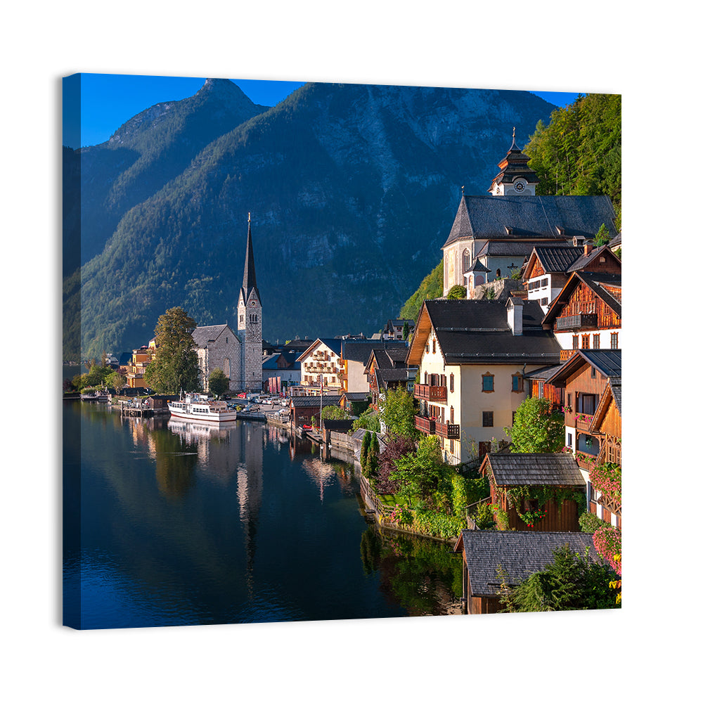 Hallstatt Lakeside Reflections Wall Art