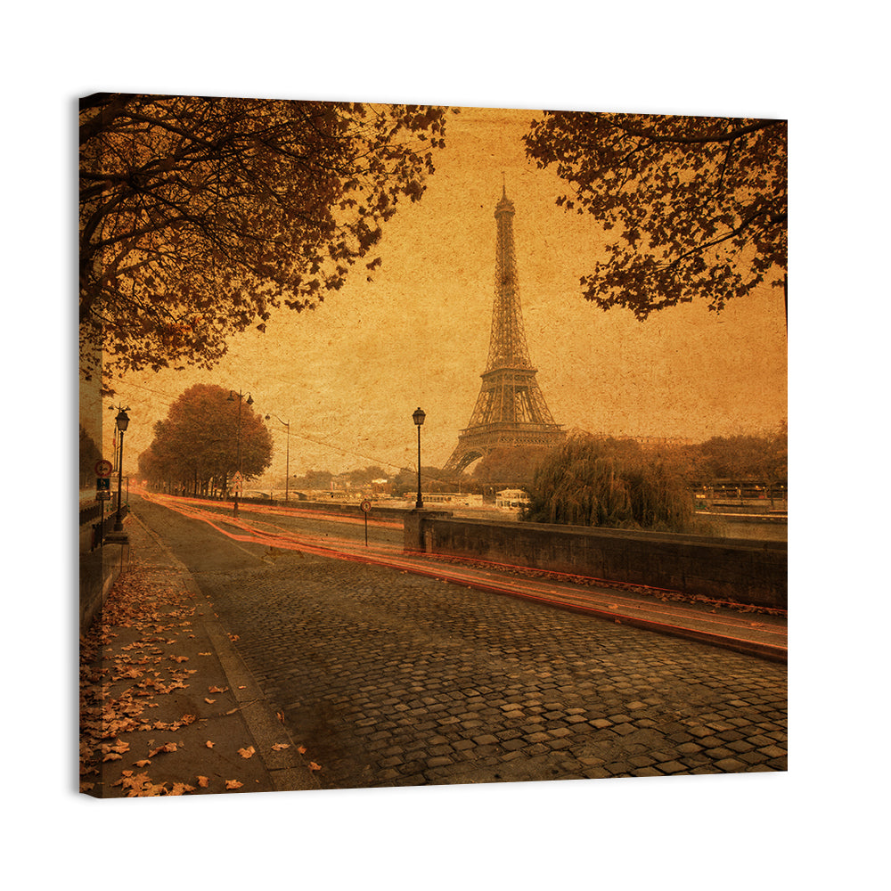 Paris Street Autumn Dusk Wall Art