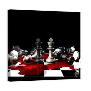 Chess Pieces In Game Wall Art