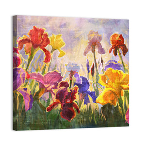 Iris Flowers Illustration Wall Art