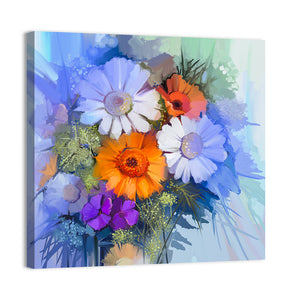 Oil Painted Flowers Wall Art