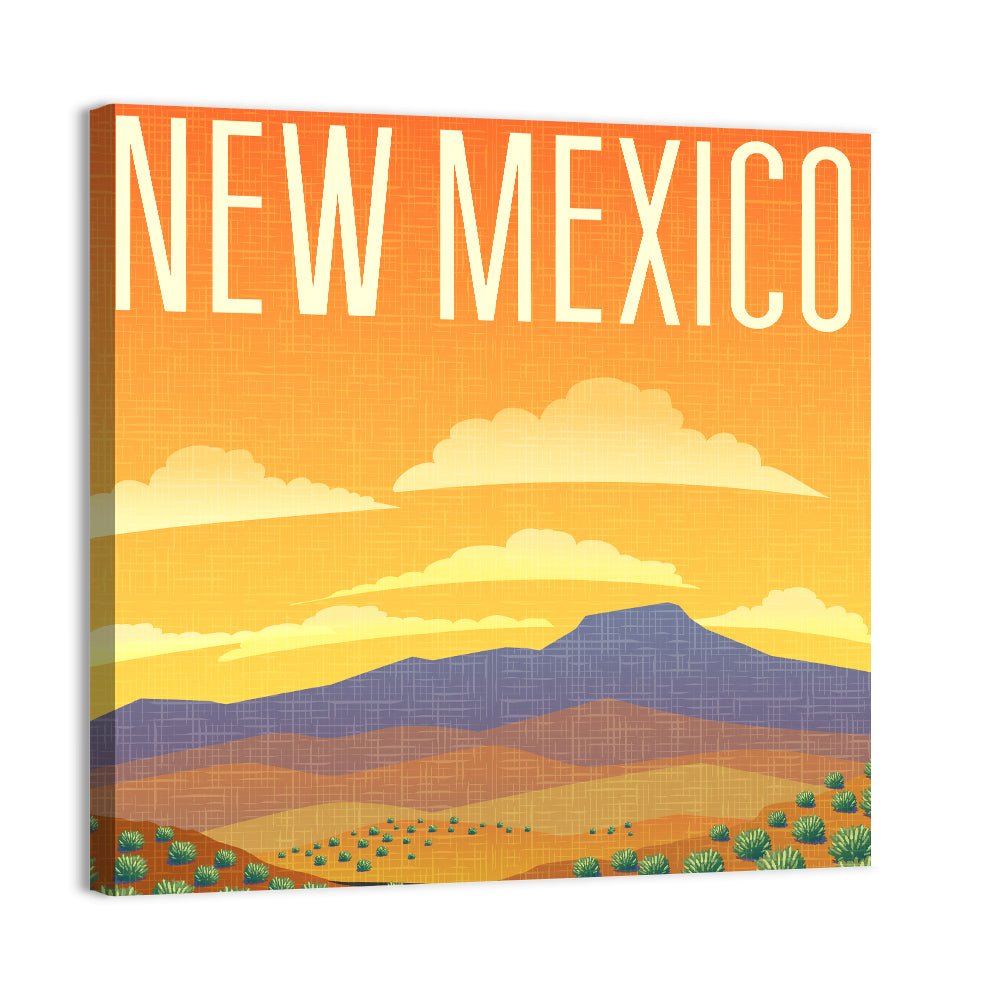 New Mexico Retro Travel Wall Art