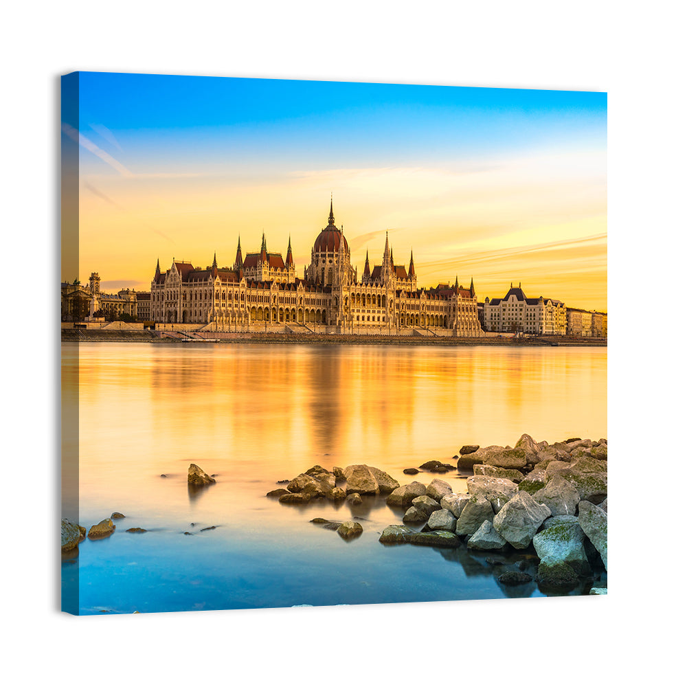Budapest Parliament at Golden Hour Wall Art
