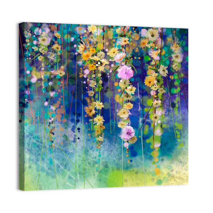 Ethereal Hanging Floral Vines Wall Art as a canvas print