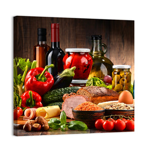 Organic Food Products Composition Wall Art