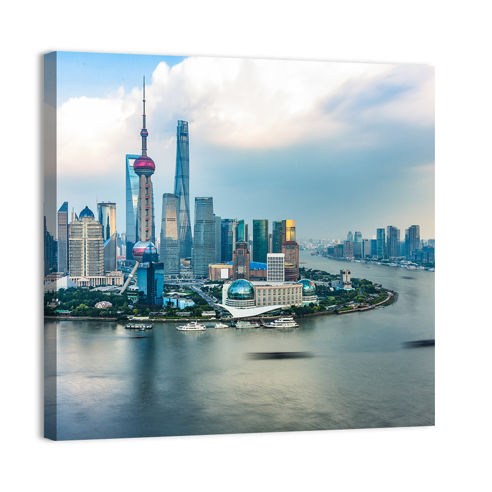 Shanghai Bund Skyline with Oriental Pearl Tower Wall Art