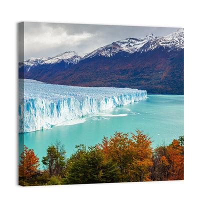 Perito Moreno Glacier with Autumn Foliage Wall Art