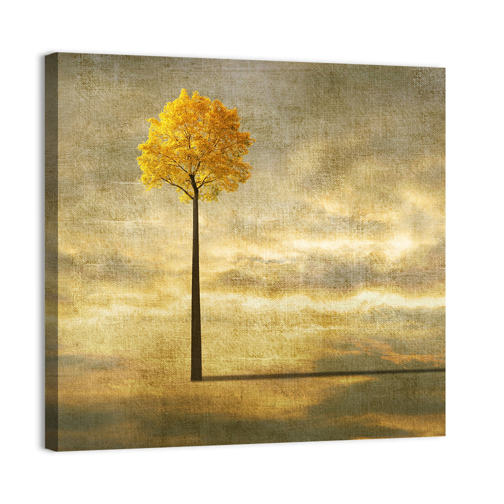 Solitary Tree at Golden Hour Wall Art