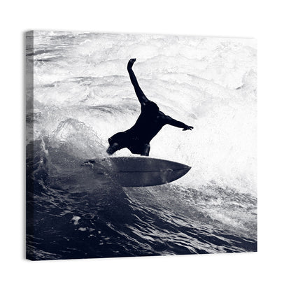 Dog Surfer Riding Waves Wall Art