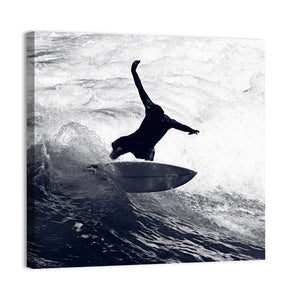 Dog Surfer Riding the Waves Wall Art