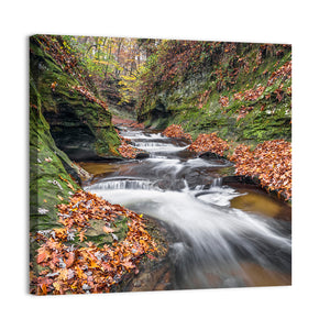 Water cascades in Warren County, Indiana Wall Art