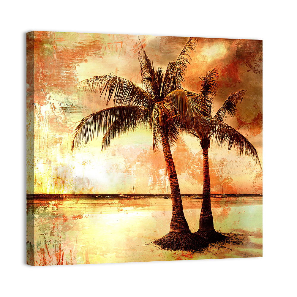 Tropical Beach Sunset Wall Art