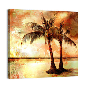 Tropical Beach Sunset Artwork Wall Art