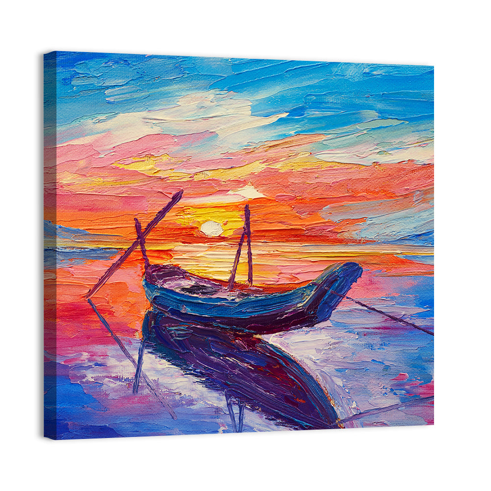 Fishing Boats at Sunset Wall Art